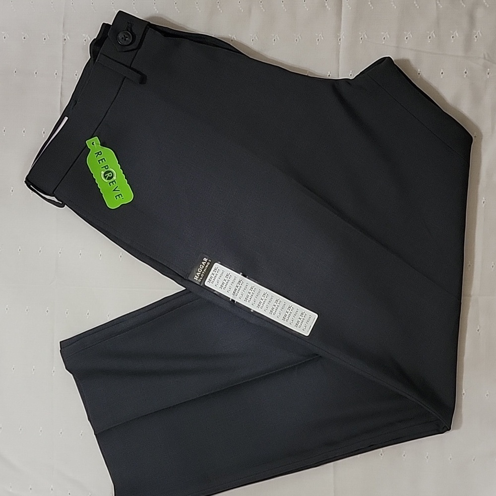 Men's Haggar Repreve Stria Dress Pants, Medium Gray, Size 38W x‎ 29L, NWT